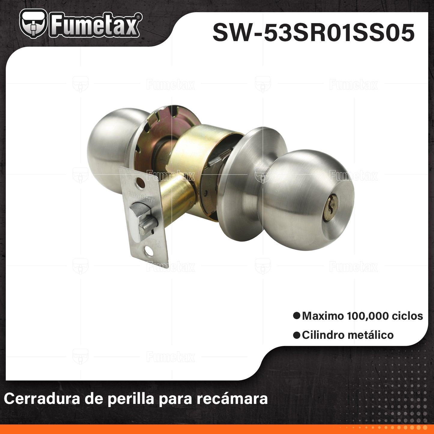 SW-53SR01SS05 (Caja master 24)(MOQ 1pz=1blister) Cerradura de perilla para recamara