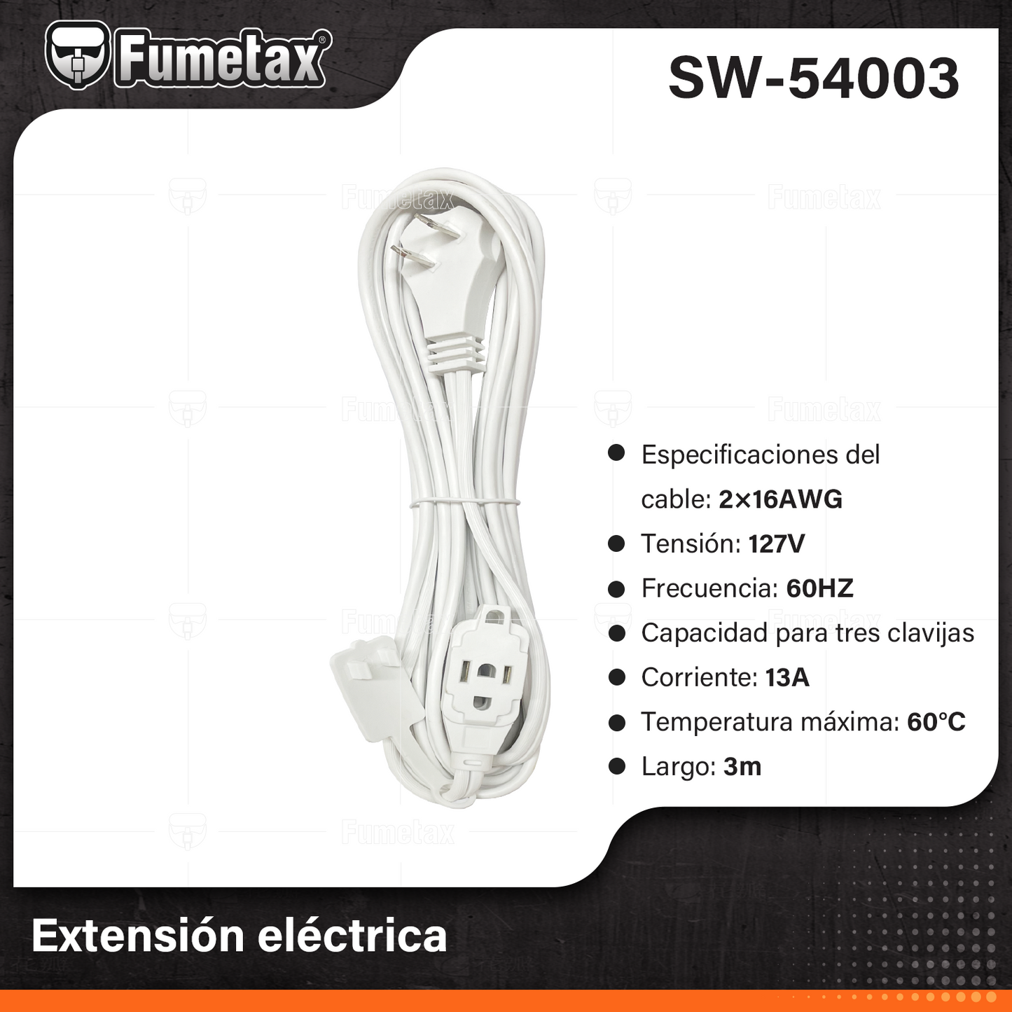 SW-54003 (Caja master 36)(MOQ 1pz=1papel) Extension eléctrica