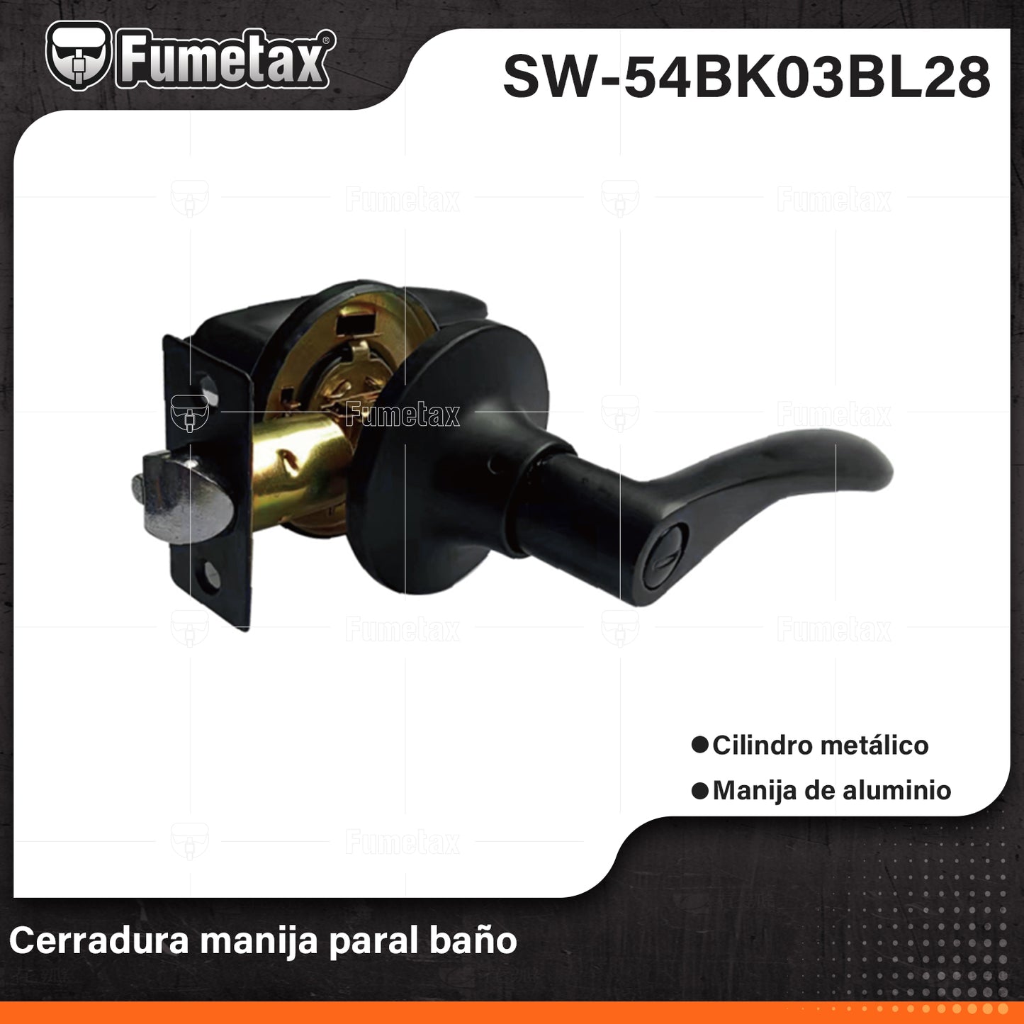 SW-54BK03BL28 (Caja master 24)(MOQ 1pz=1blister) Cerradura manija paral baño
