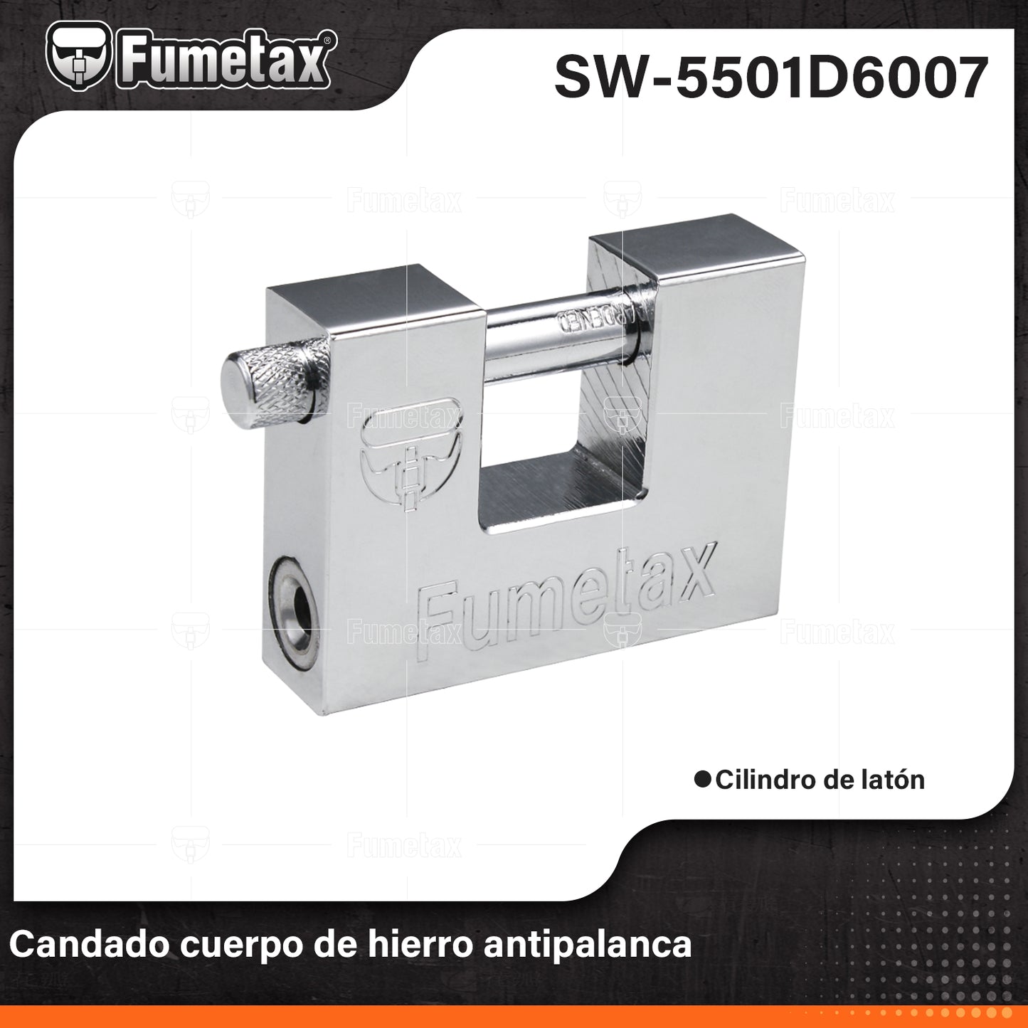 SW-5501D6007 (Caja master 72)(MOQ 1pz=1tarjet) Candado cuerpo de hierro antipalanca