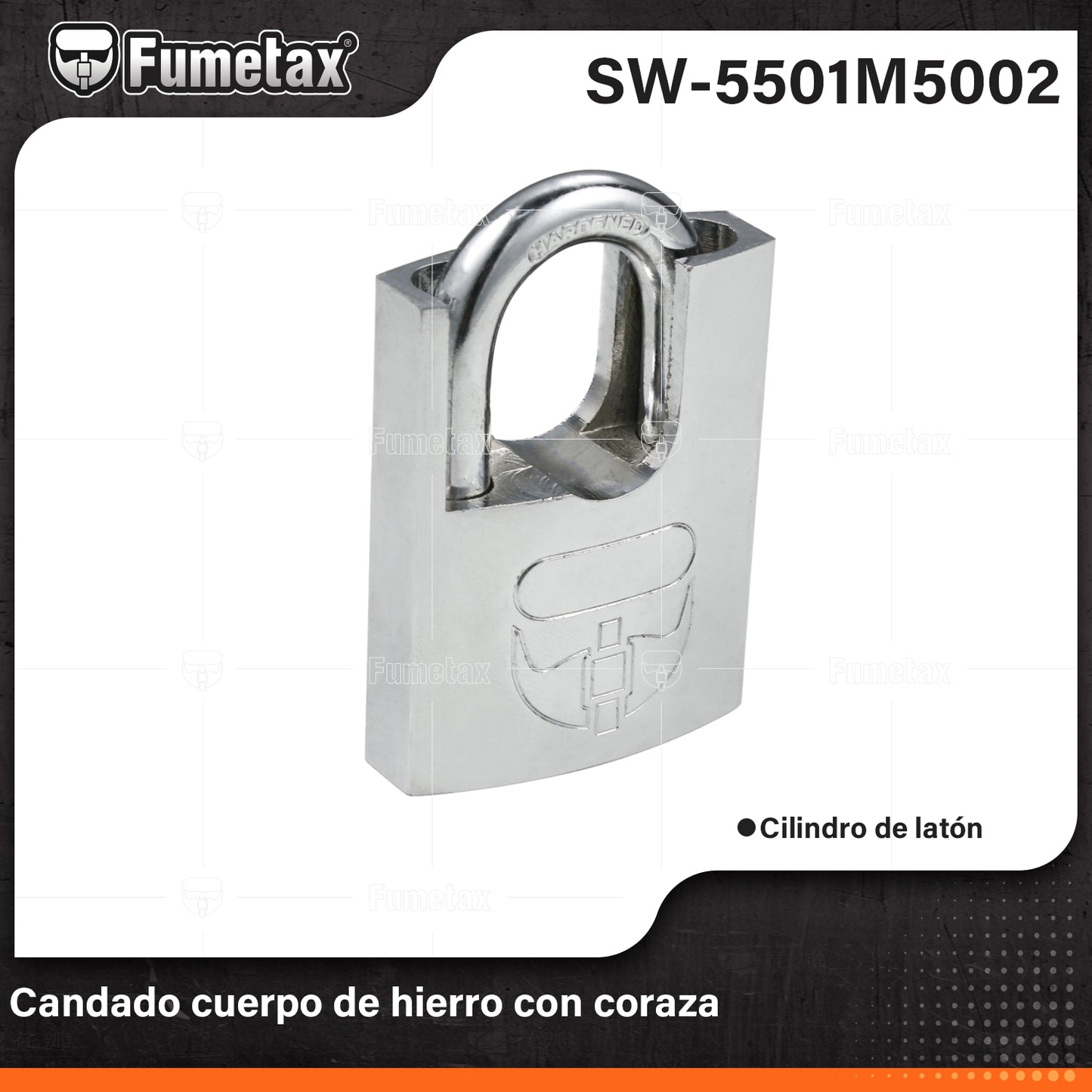 SW-5501M5002 (Caja master 72)(MOQ 1pz=1tarjet) Candado cuerpo de hierro con coraza