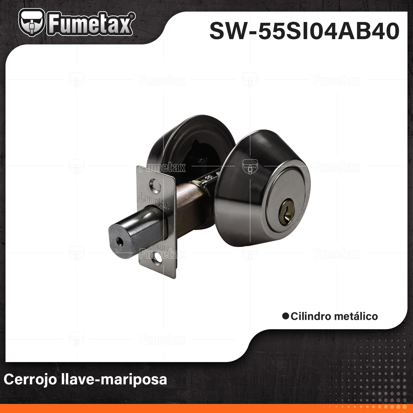 SW-55SI04AB40-(Caja master 1 CTN=24 SKU)-(MOQ 1 SKU)-Cerrojo con llave al exterior mariposa al interior
Para puertas derechas o izquierdas de 1-1/4" a 1-3/4" (32 a 45 mm)