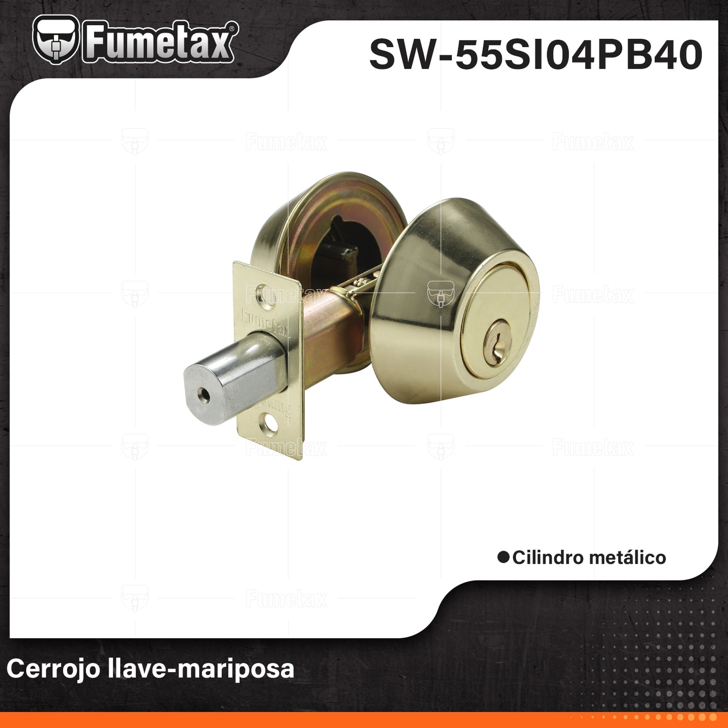 SW-55SI04PB40-(Caja master 1 CTN=24 SKU)-(MOQ 1 SKU)-Cerrojo con llave al exterior mariposa al interior
Para puertas derechas o izquierdas de 1-1/4" a 1-3/4" (32 a 45 mm)