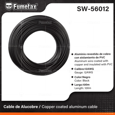 SW-56012-(Caja master 1 CTN=6 SKU)-(MOQ 1 SKU)-Cable eléctrico
Aluminio revestido de cobre con aislamiento de PVC