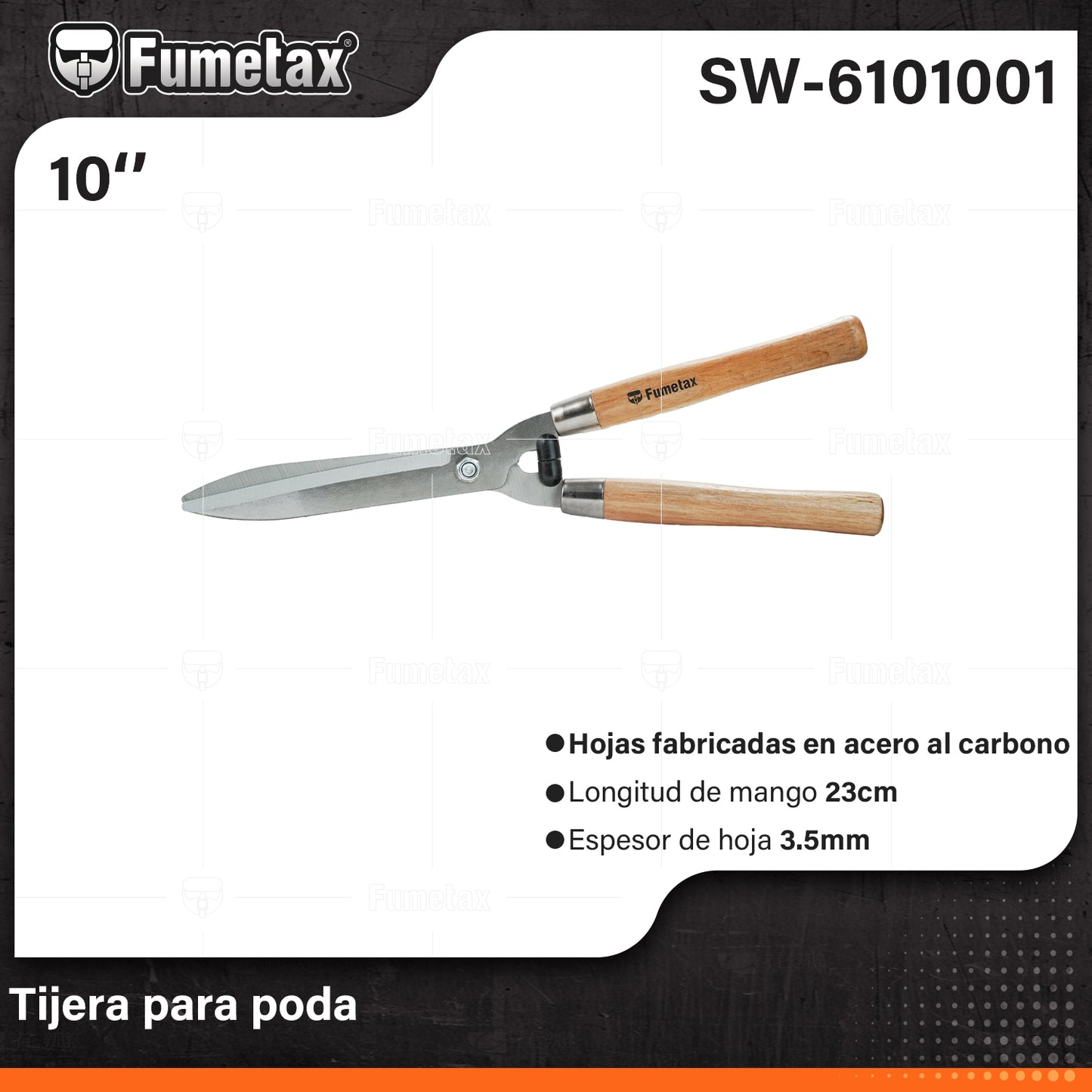 SW-6101001-(Caja master 1 CTN=12 SKU)-(MOQ 1 SKU)-Tijera para poda
Cuchillas fabricadas en acero