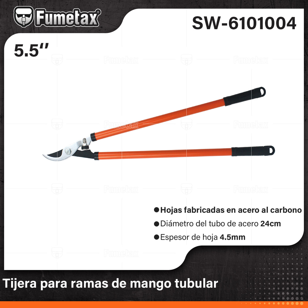 SW-6101004-(Caja master 1 CTN=12 SKU)-(MOQ 1 SKU)-Tijera para ramas
Hojas fabricadas en acero al carbono