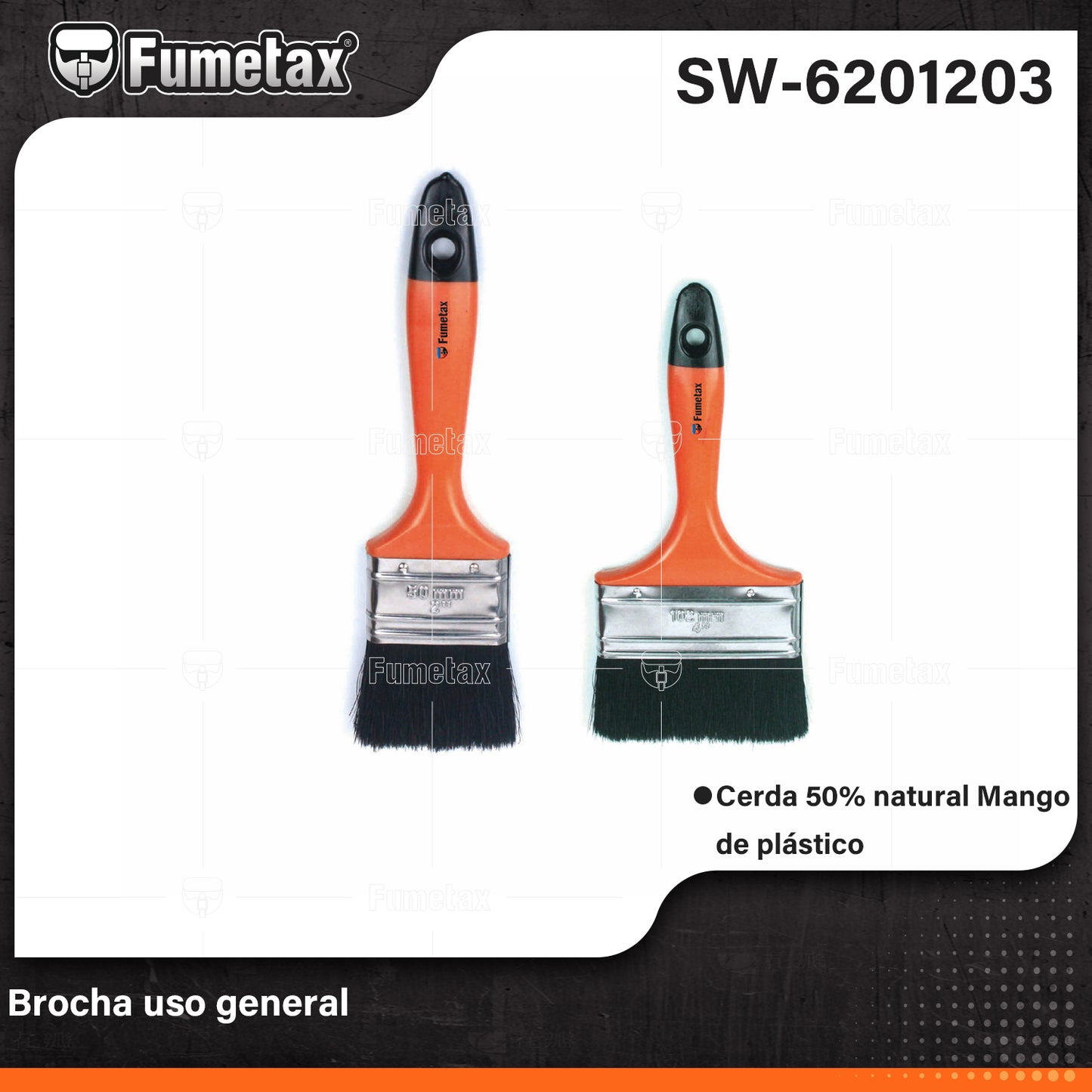 SW-6201203-(Caja master 1 CTN=480 SKU)-(MOQ 12 SKU)-Cerdas finas 50% sintéticas y 50% naturales para mayor retención de pintura y acabado uniforme
Mango ligero de polipropileno para un trabajo más cómodor resina, pegamento, acetona, pintura y solventes