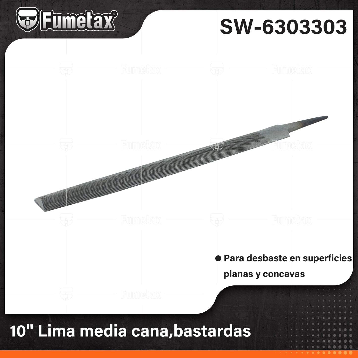 SW-6303303 (Caja master 100)(MOQ 10pzs=1bolsa) 10 Lima media caña,bastardas