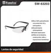 SW-63203 (Caja master 300)(MOQ 300 pzs=1 Caja) Lentes de seguridad