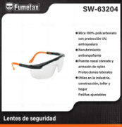 SW-63204 (Caja master 300)(MOQ 300 pzs=1 Caja) Lentes de seguridad