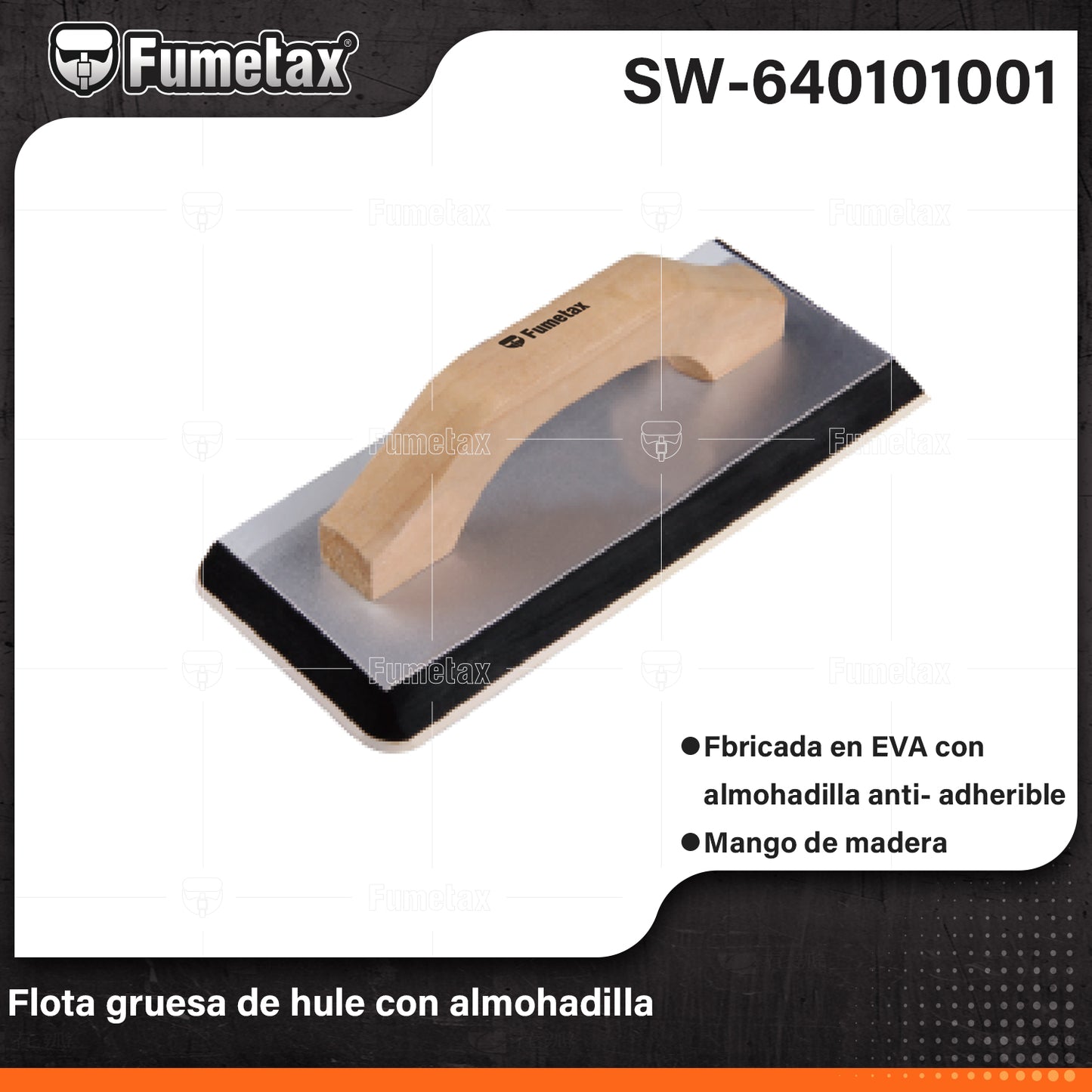 SW-640101001 (Caja master 36)(MOQ 1pz=1etiqueta) Flota gruesa de hule con almohadilla