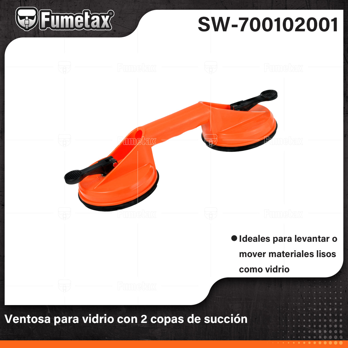 SW-700102001-(Caja master 1 CTN=20 SKU)-(MOQ 1 SKU)-Cuerpo de ABS con dos copas de caucho
Palanca de bloqueo para asegurar o liberar la succión