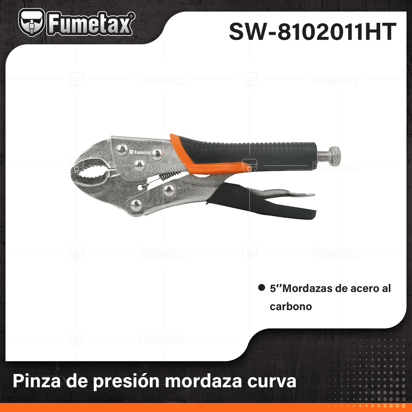 SW-8102011HT (Caja master 72)(MOQ 1pz=1gancho) Pinza de presión mordaza curva