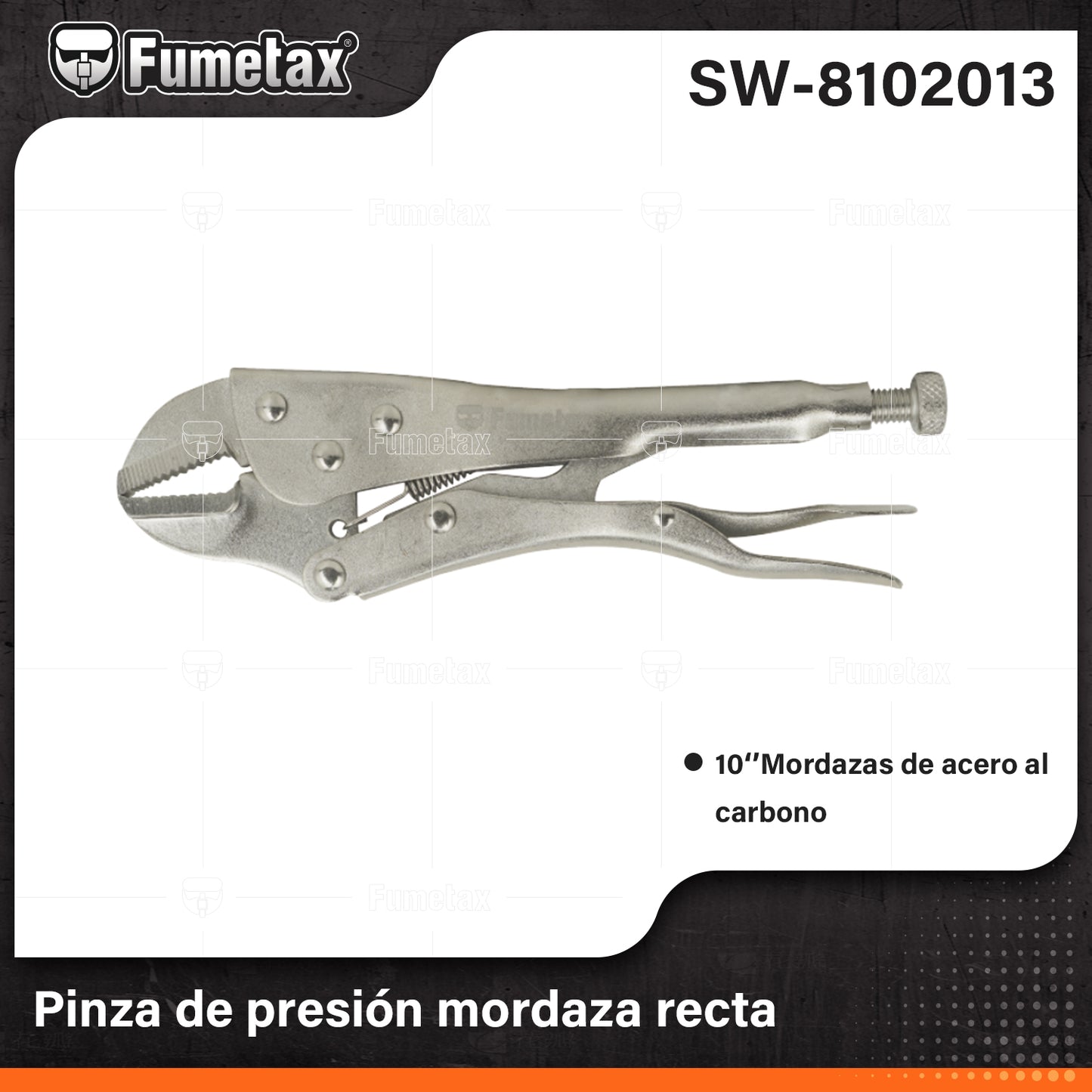 SW-8102021 (Caja master 36)(MOQ 1pz=1gancho) Pinza de presión mordaza recta