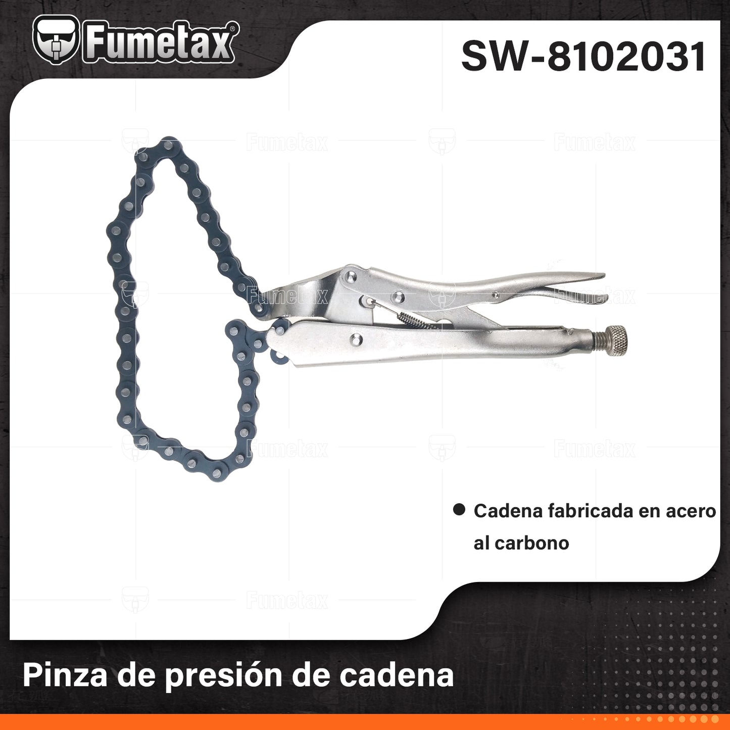 SW-8102031-(Caja master 1 CTN=24 SKU)-(MOQ 6 SKU)-Pinza de presión de cadena
Cadena fabricada en acero al carbono