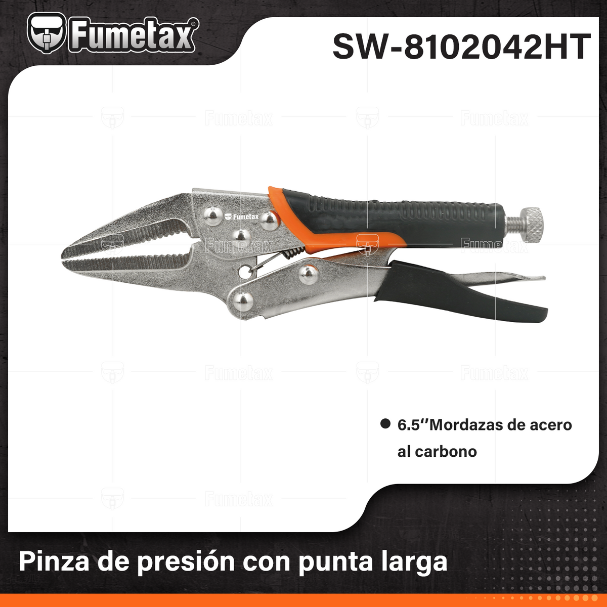 SW-8102042HT-(Caja master 1 CTN=72 SKU)-(MOQ 12 SKU)-Pinza de presión con punta larga
Mordazas de acero al carbono