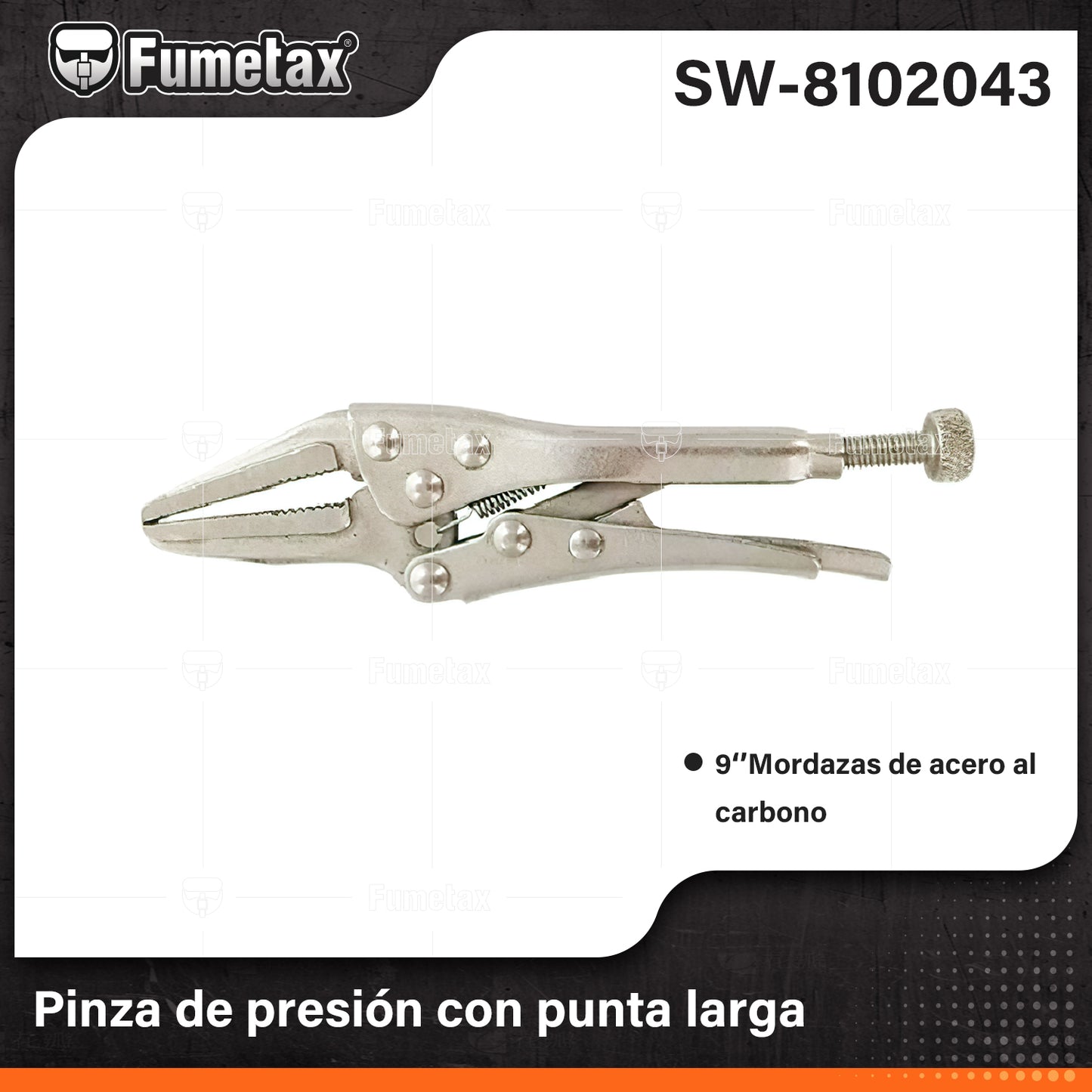 SW-8102043-(Caja master 1 CTN=36 SKU)-(MOQ 6 SKU)-Pinza de presión con punta larga
Mordazas de acero al carbono