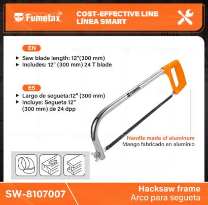 SW-8107007-(Caja master 1 CTN=48 SKU)-(MOQ 12 SKU)-Mango Metálico
Largo de segueta:12" (300 mm)