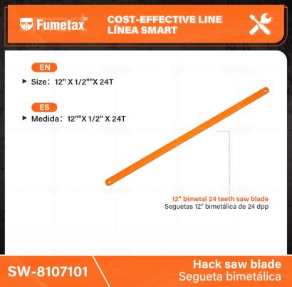SW-8107101-(Caja master 1 CTN=10 SKU)-(MOQ 1 SKU)-Medida:12""X 1/2" X 24T