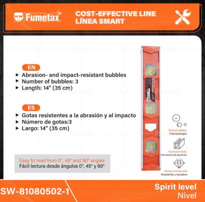 SW-81080502-1-(Caja master 1 CTN=50 SKU)-(MOQ 1 SKU)-Gotas resistentes a la abrasión y al impacto
Fácil lectura desde ángulos 0°, 45° y 90°