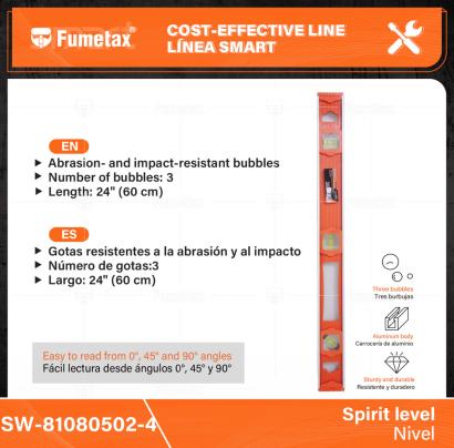 SW-81080502-4-(Caja master 1 CTN=50 SKU)-(MOQ 1 SKU)-Gotas resistentes a la abrasión y al impacto
Fácil lectura desde ángulos 0°, 45° y 90°