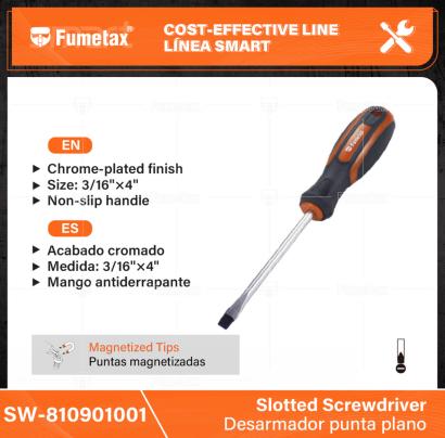 SW-810901001-(Caja master 1 CTN=120 SKU)-(MOQ 12 SKU)-Puntas magnetizadas
Mango antiderrapante