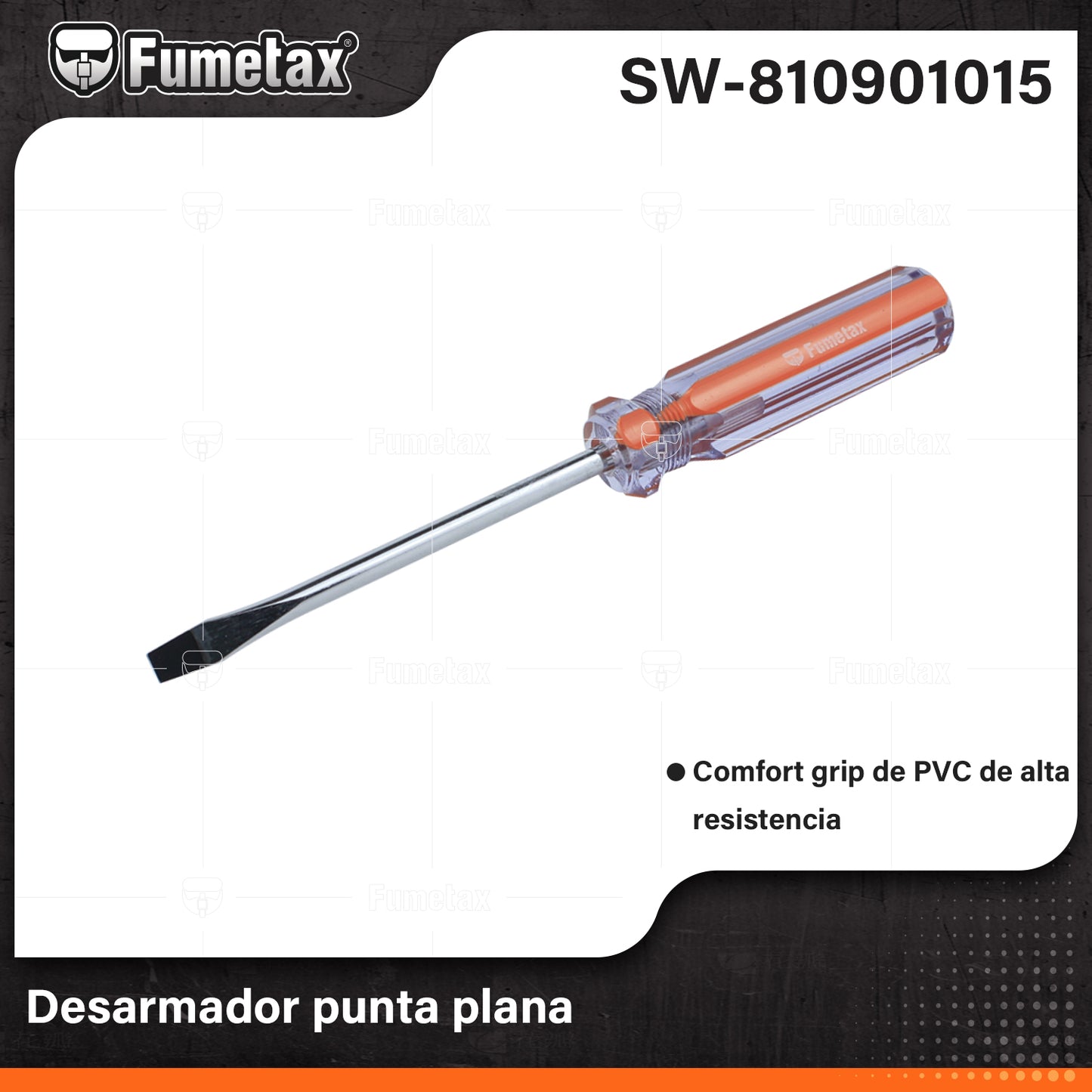 SW-810901015 (Caja master 120)(MOQ 1pz=1gancho) Desarmador punta plana
