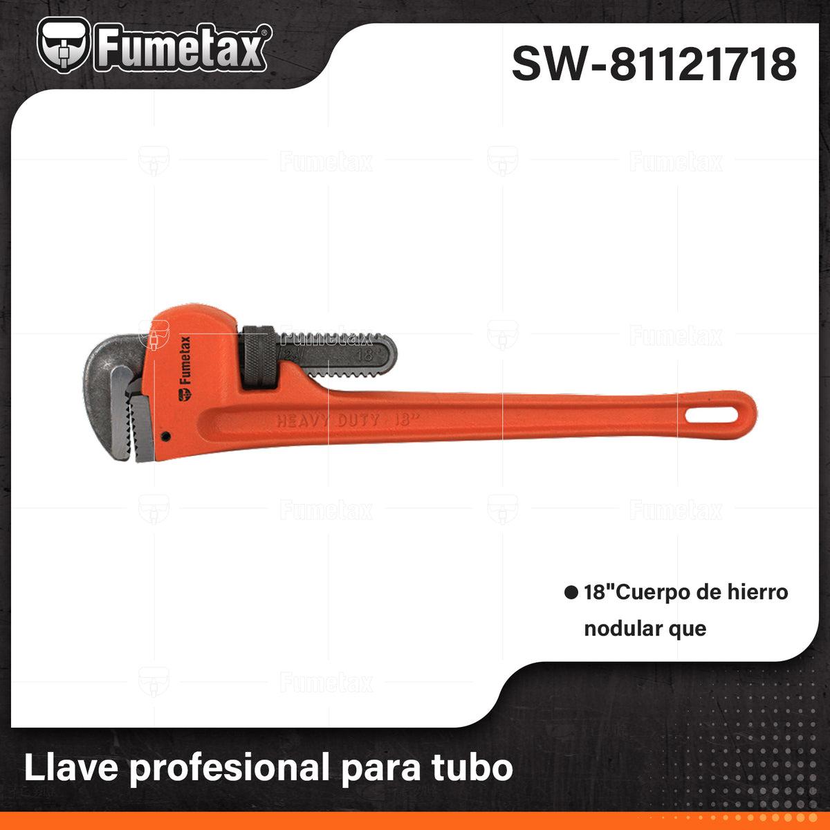 SW-81121718-(Caja master 1 CTN=12 SKU)-(MOQ 4 SKU)-Llave stilson
Ideales para tubos