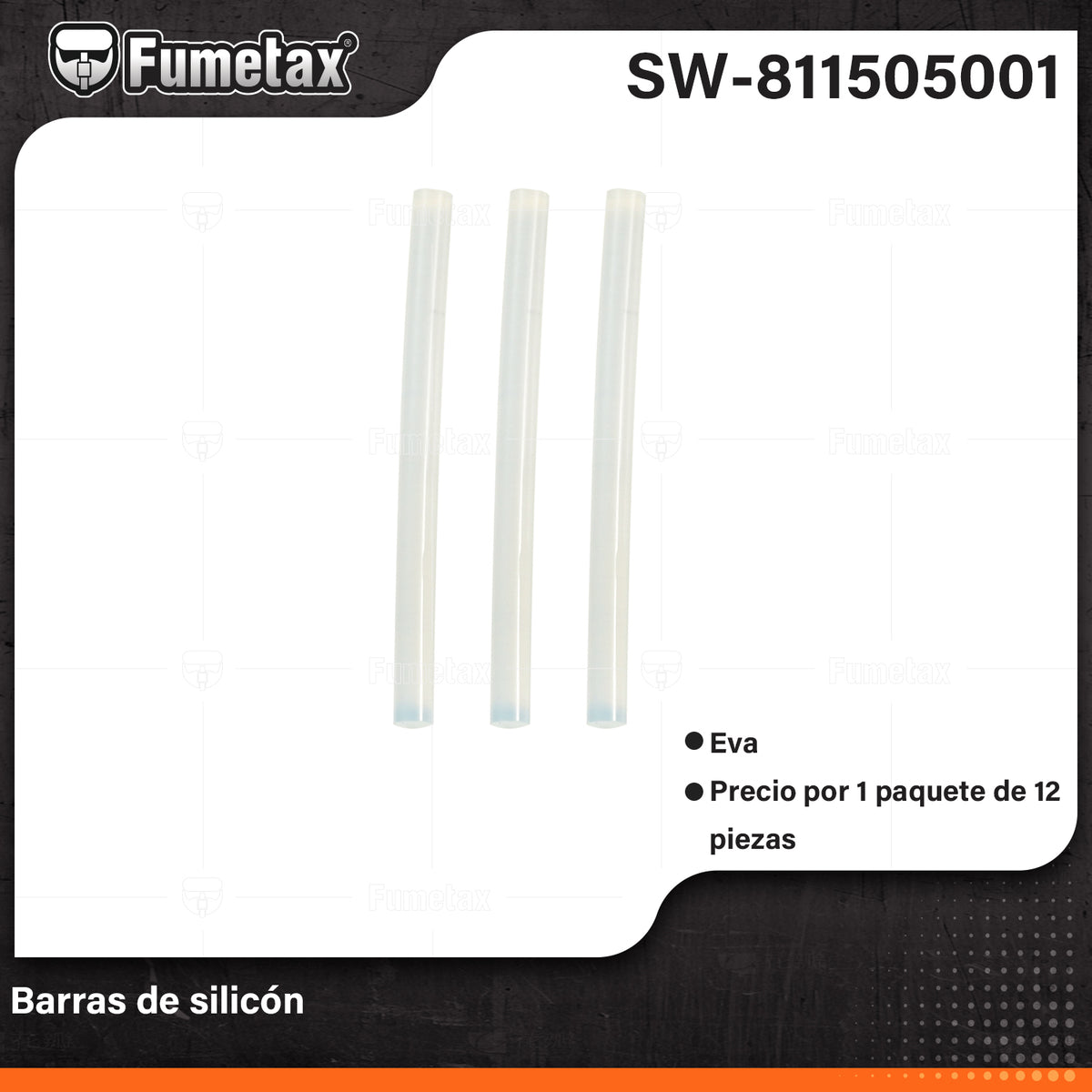 SW-811505001-(Caja master 1 CTN=144 SKU)-(MOQ 36 SKU)-Para pistola eléctrica de silicón modelo 5/16"
Diámetro: 5/16" (8 mm)