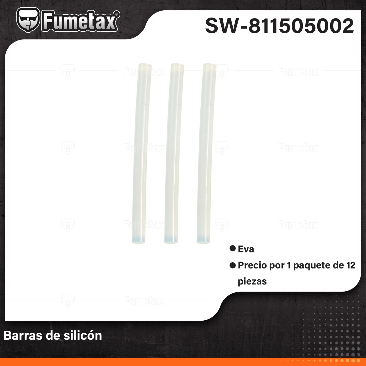 SW-811505002-(Caja master 1 CTN=144 SKU)-(MOQ 36 SKU)-Para pistola eléctrica de silicón modelo 1/2"
Diámetro: 1/2" (11 mm)