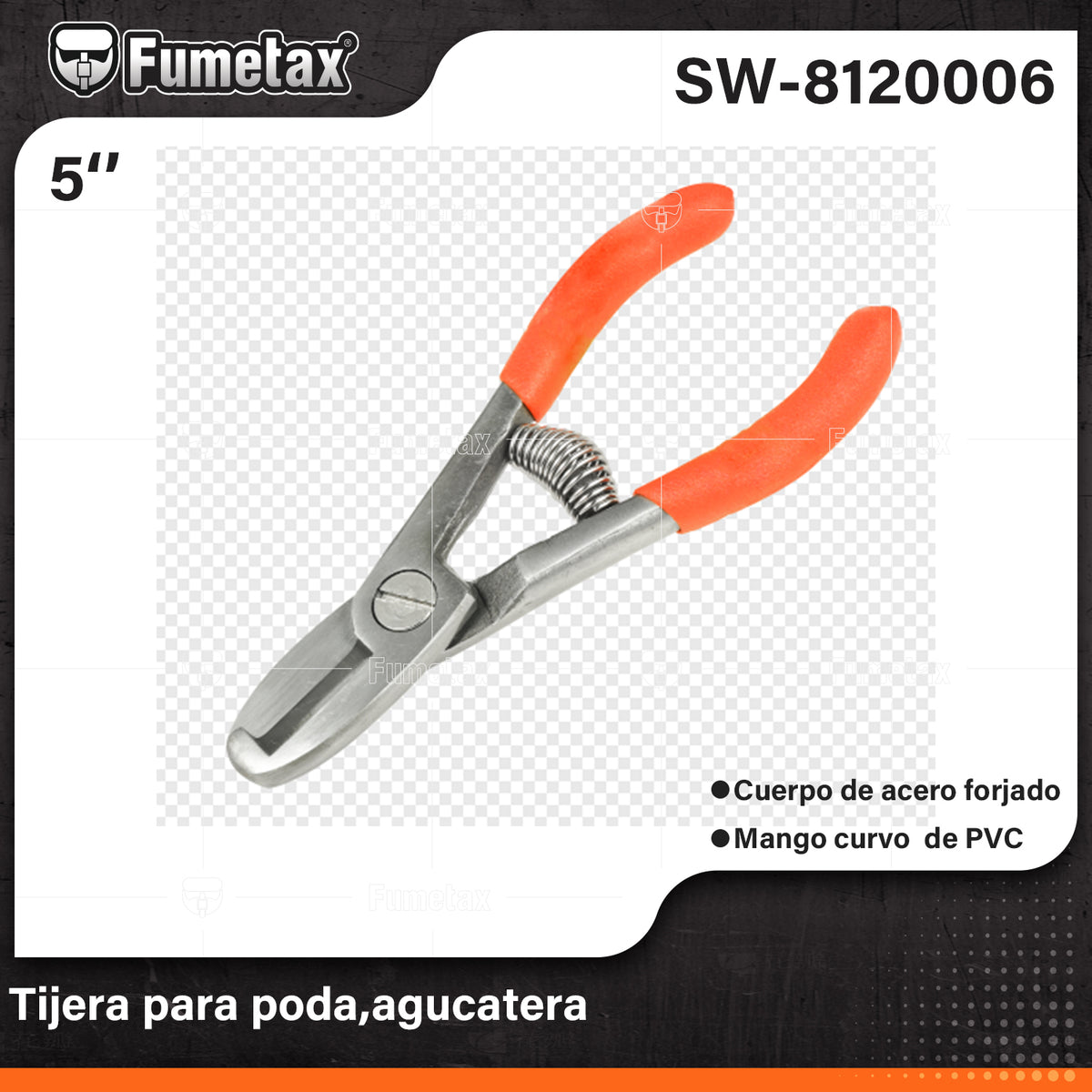 SW-8120006-(Caja master 1 CTN=60 SKU)-(MOQ 1 SKU)-Tijera forjada para corte de aguacate
Cuchilla fabricada en acero templado