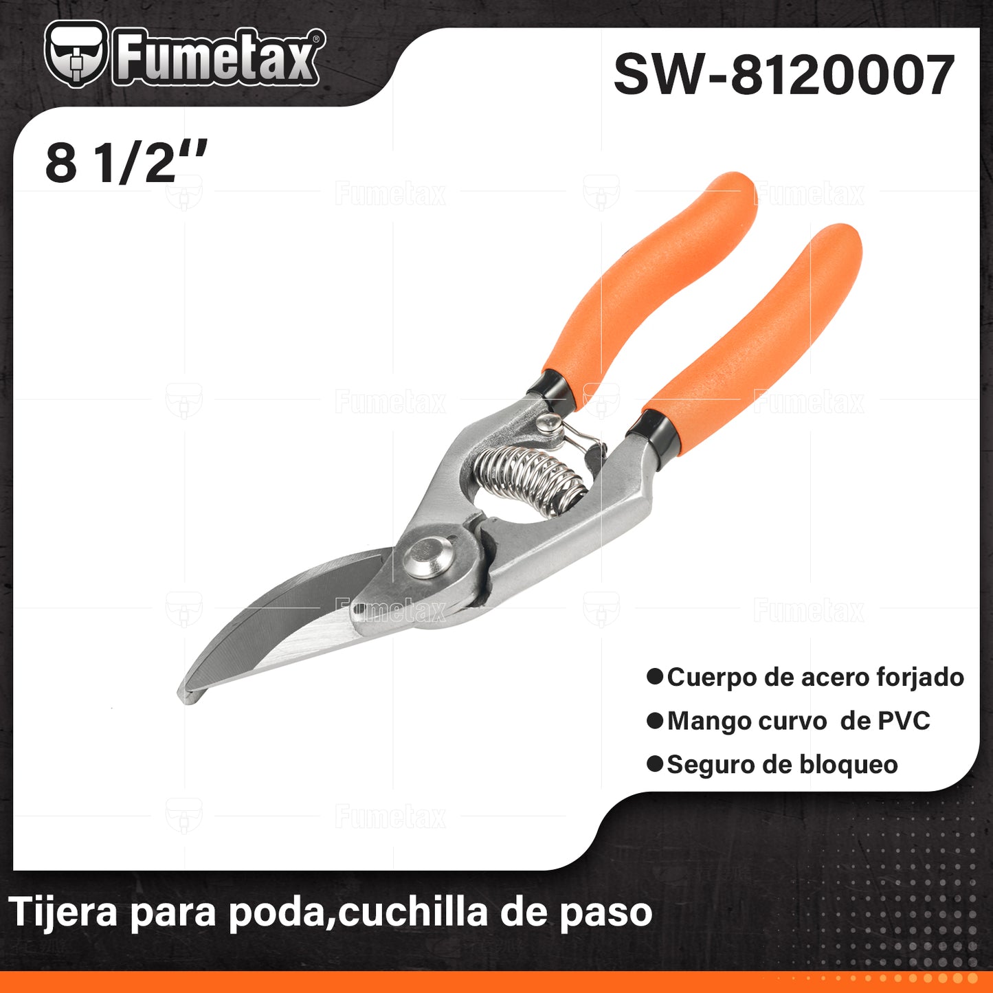 SW-8120007-(Caja master 1 CTN=60 SKU)-(MOQ 1 SKU)-Tijera forjada para poda
Cuchillas de acero al manganeso
