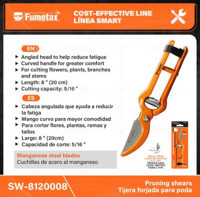 SW-8120008-(Caja master 1 CTN=60 SKU)-(MOQ 1 SKU)-Cuchillas de acero al manganeso
Cabeza angulada que ayuda a reducir la fatiga