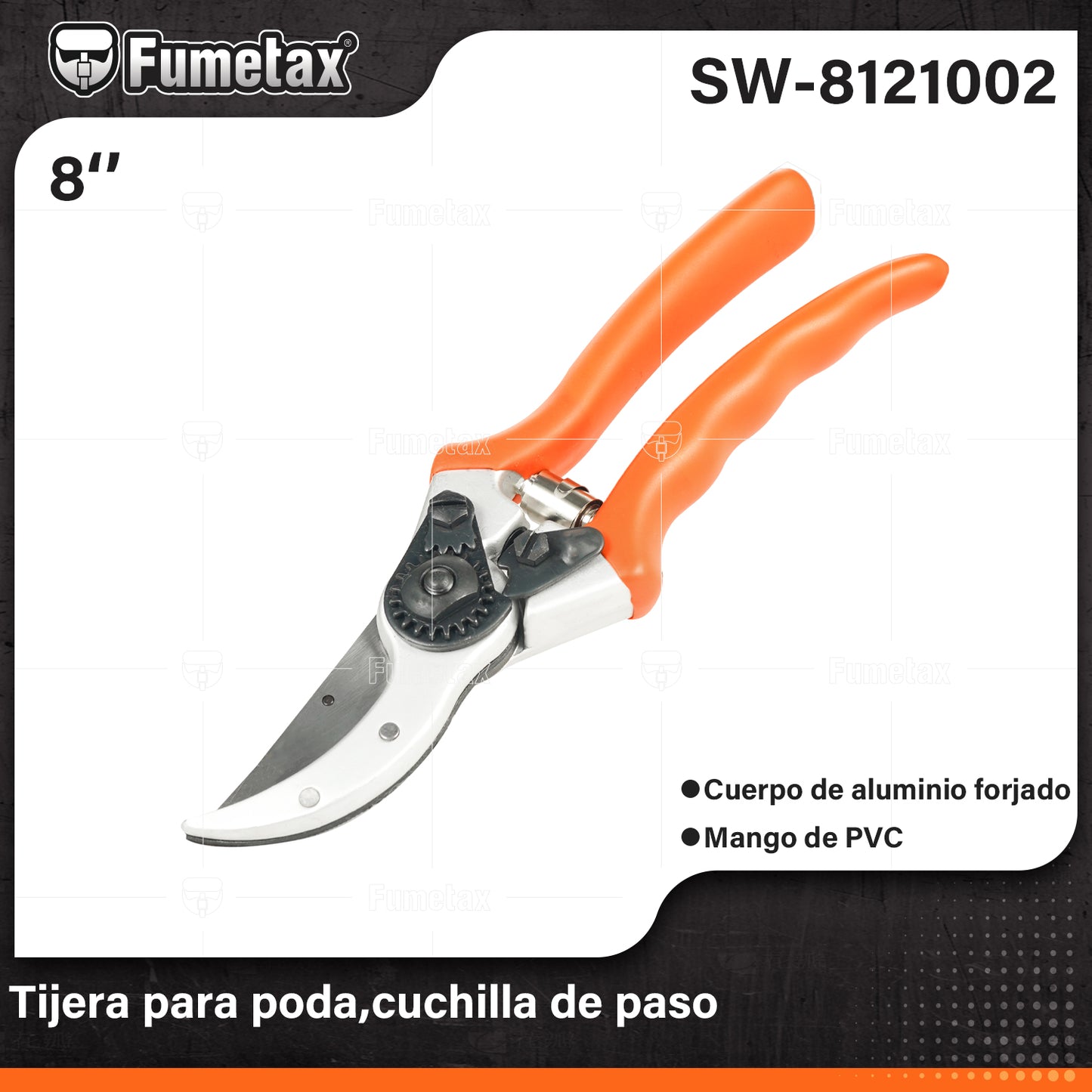 SW-8121002-(Caja master 1 CTN=60 SKU)-(MOQ 1 SKU)-Tijera forjada para poda
Cuerpo ligero de aluminio forjado