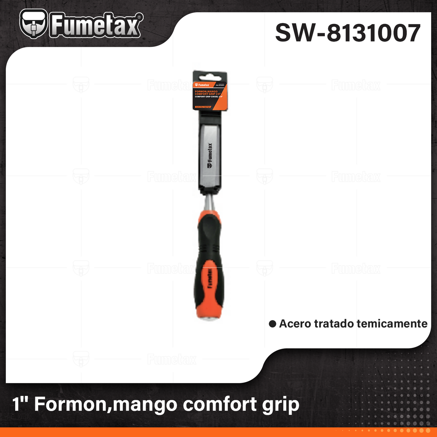 SW-8131007-(Caja master 1 CTN=100 SKU)-(MOQ 10 SKU)-Formón,mango Comfort Grip
Mango ergonómico antiderrapante
