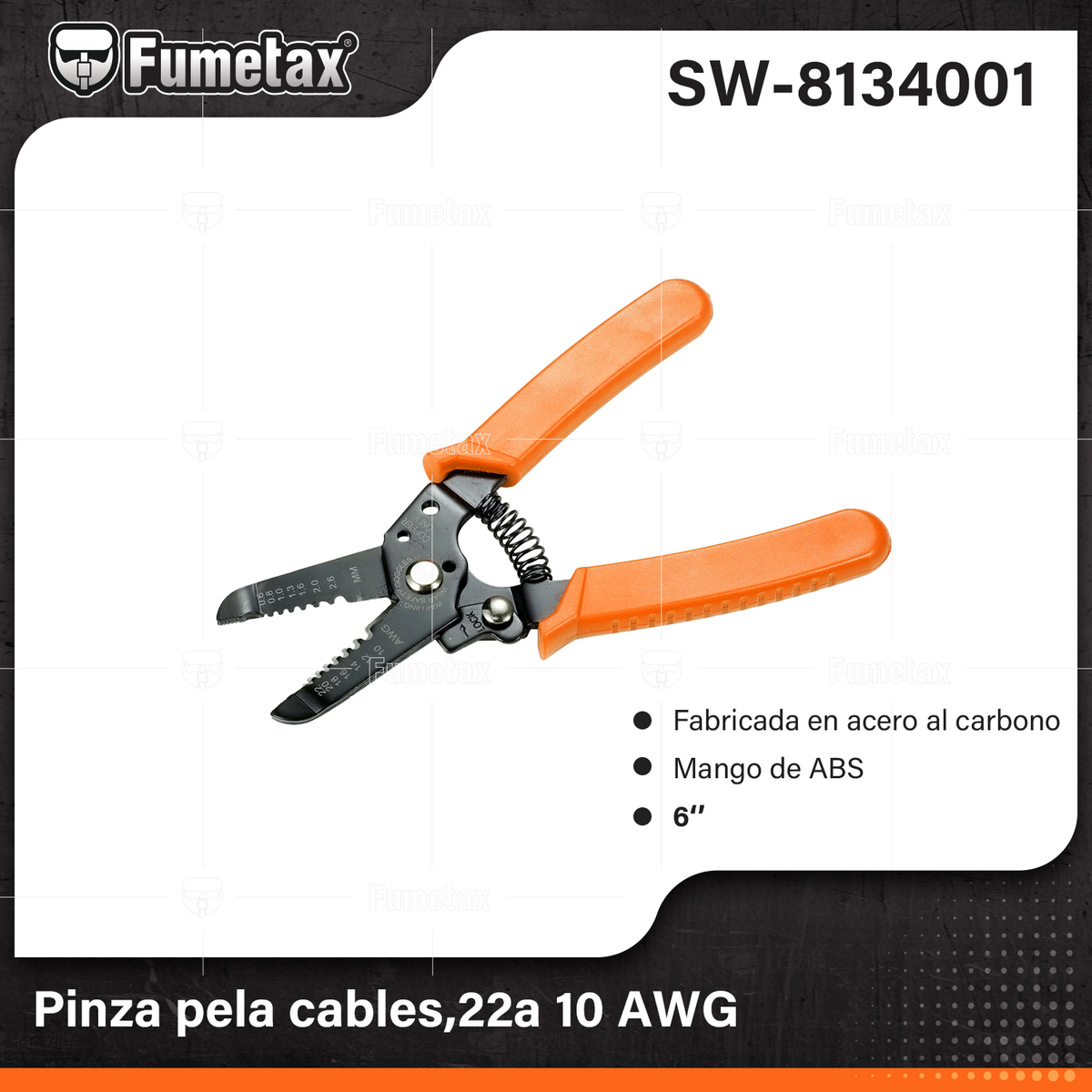 SW-8134001-(Caja master 1 CTN=80 SKU)-(MOQ 1 SKU)-Pinza pela cables
Fabricada en acero con acabado pulido
