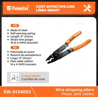 SW-8134003-(Caja master 1 CTN=40 SKU)-(MOQ 1 SKU)-Pinza pela cables
Fabricada en acero