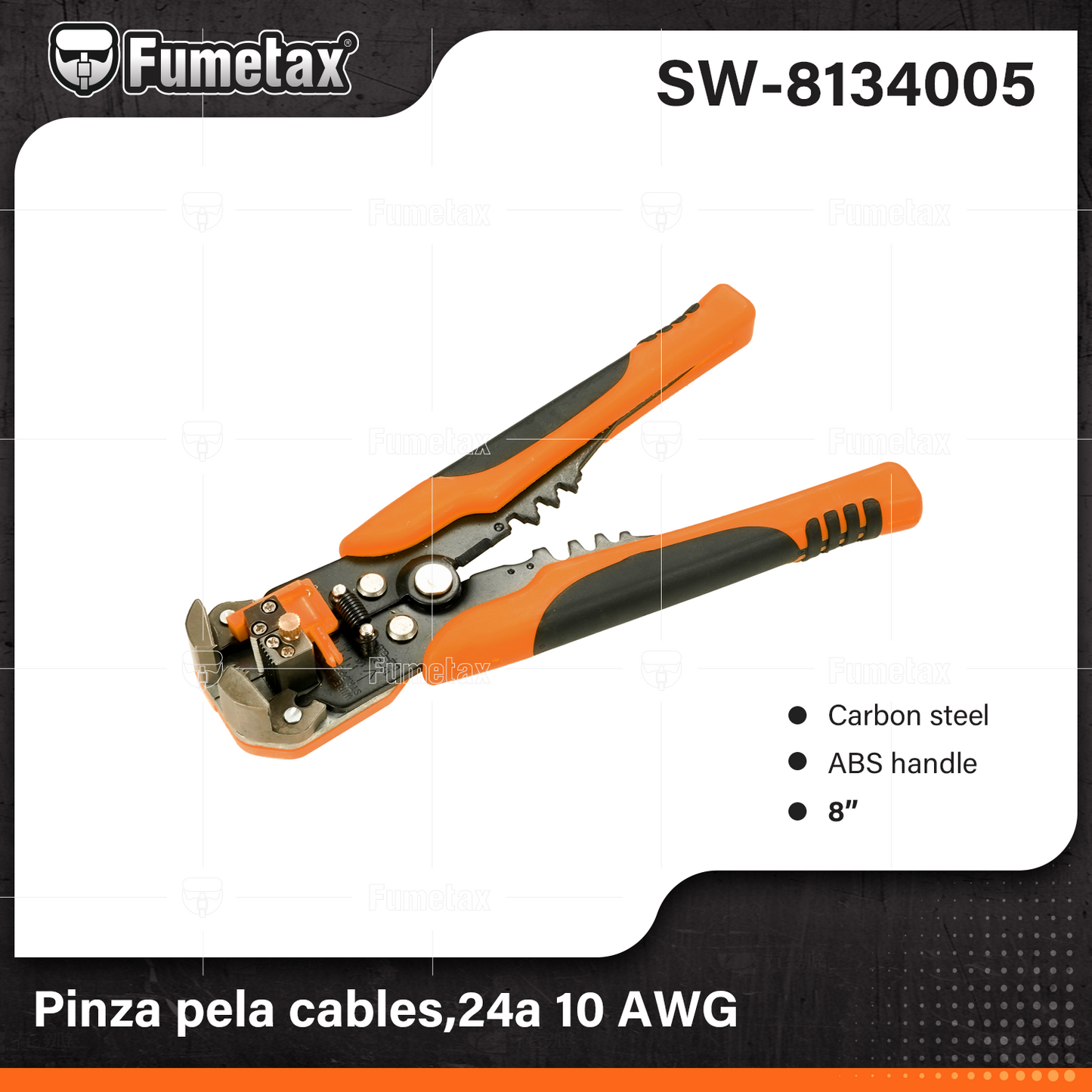SW-8134005-(Caja master 1 CTN=48 SKU)-(MOQ 1 SKU)-Pinza pela cables automática
Fabricada en acero con mango de TPR y polipropileno