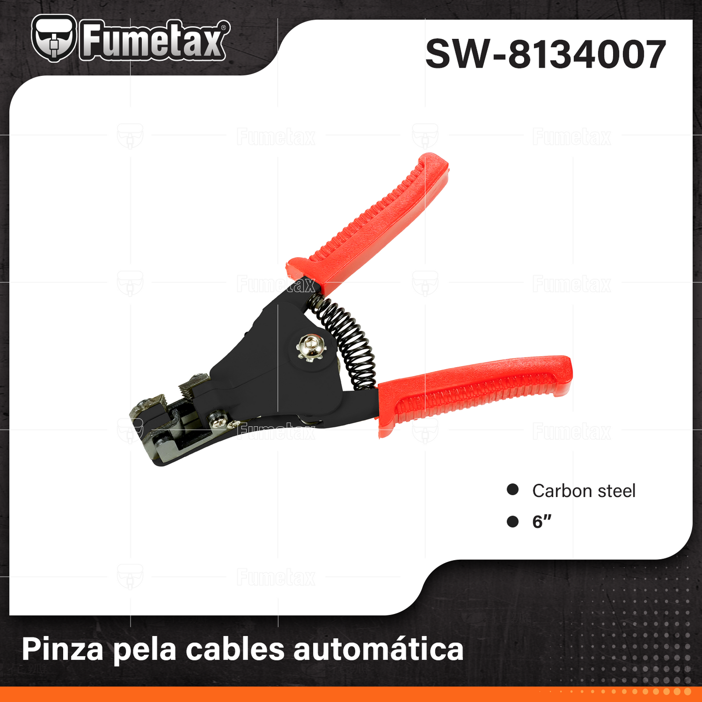 SW-8134007-(Caja master 1 CTN=60 SKU)-(MOQ 1 SKU)-Pinza pela cables automática
Cuchillas de acero SK5, 3X más durables que las de acero al carbono