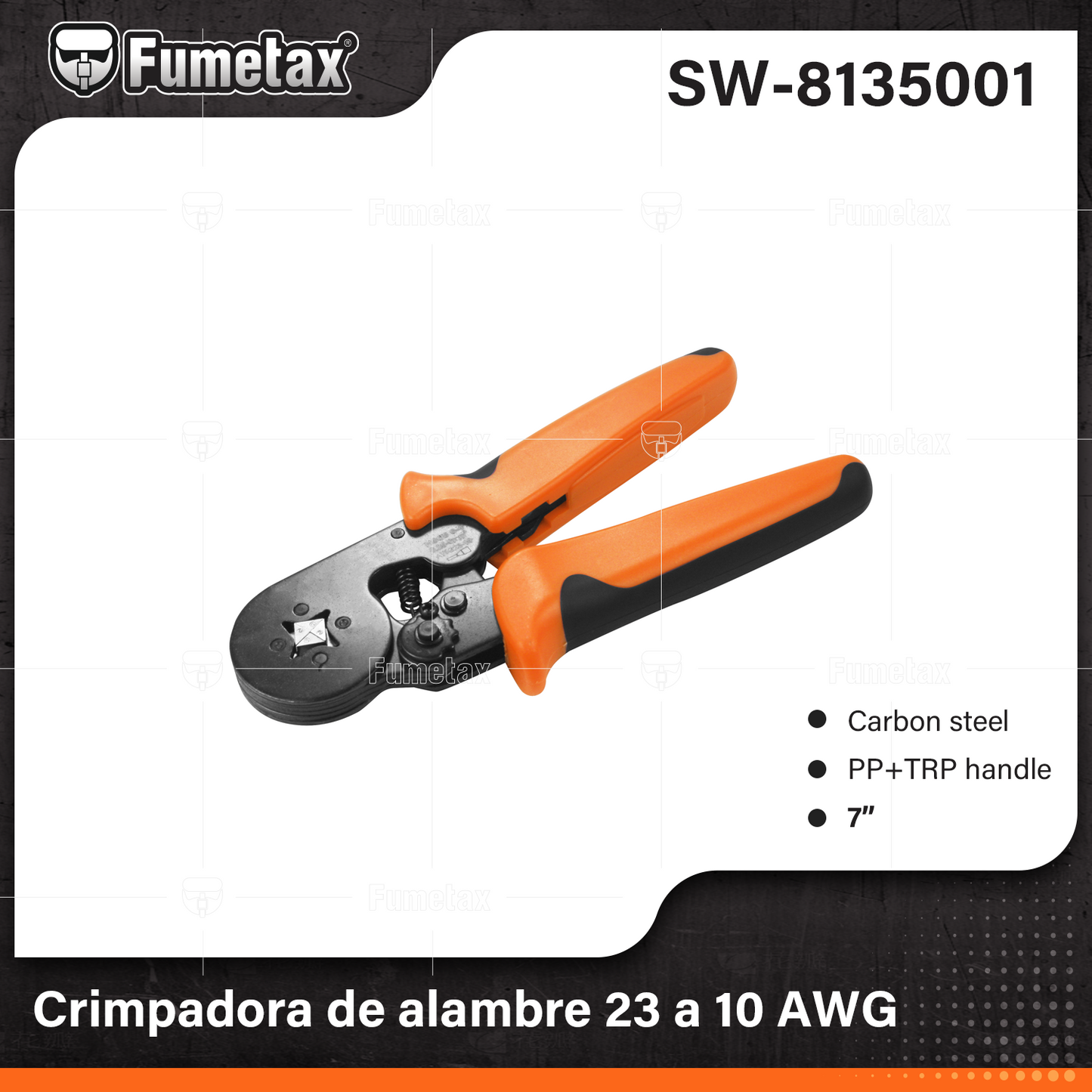 SW-8135001-(Caja master 1 CTN=40 SKU)-(MOQ 1 SKU)-Pinza de crimpado para terminales
Mordaza de acero