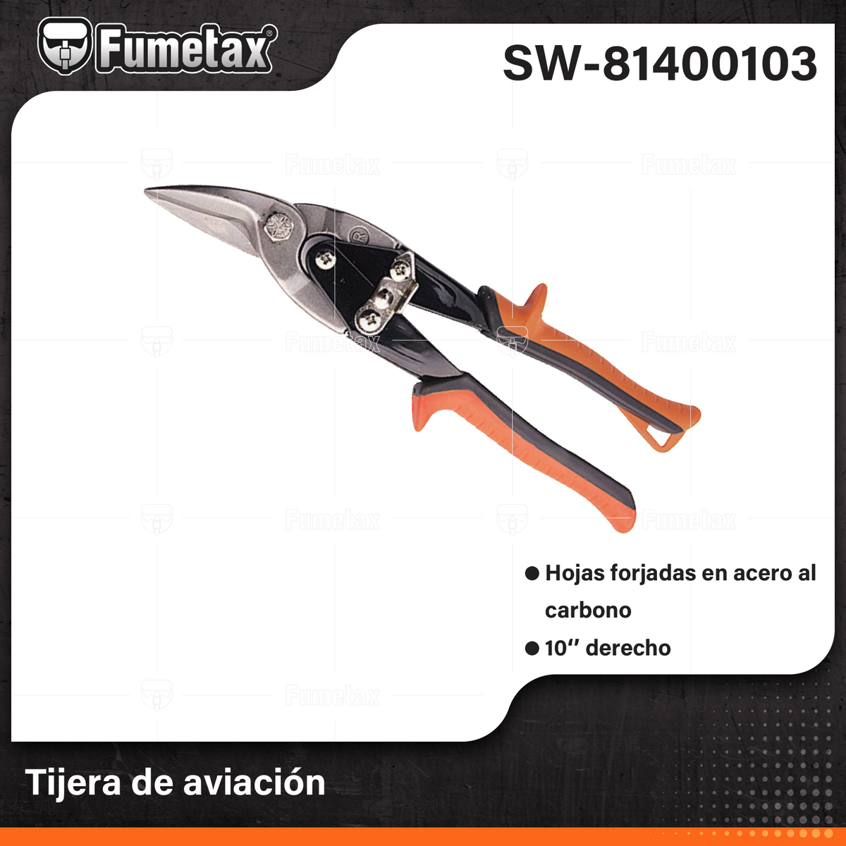 SW-81400103-(Caja master 1 CTN=40 SKU)-(MOQ 1 SKU)-Tijera de aviación corte derecho
Hojas forjadas en acero al carbono