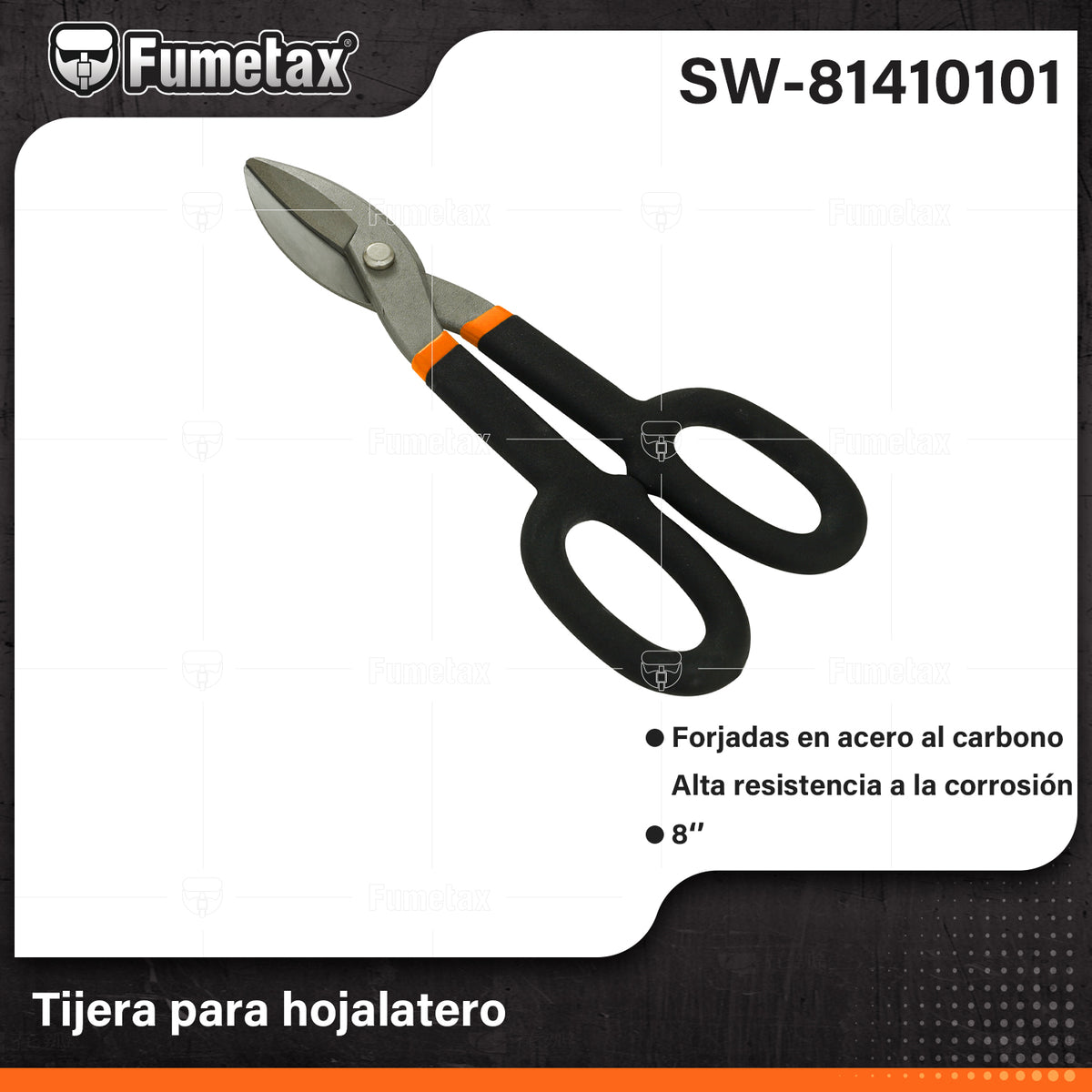 SW-81410101-(Caja master 1 CTN=50 SKU)-(MOQ 1 SKU)-Tijera para hojalatero
Forjada en acero al carbono con acabado satinado que evita la oxidación