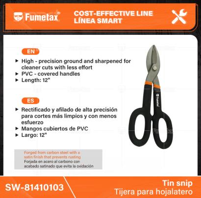 SW-81410103-(Caja master 1 CTN=24 SKU)-(MOQ 1 SKU)-Forjada en acero al carbono con acabado satinado que evita la oxidación
Rectificado y afilado de alta precisión para cortes más limpios y con menos esfuerzo