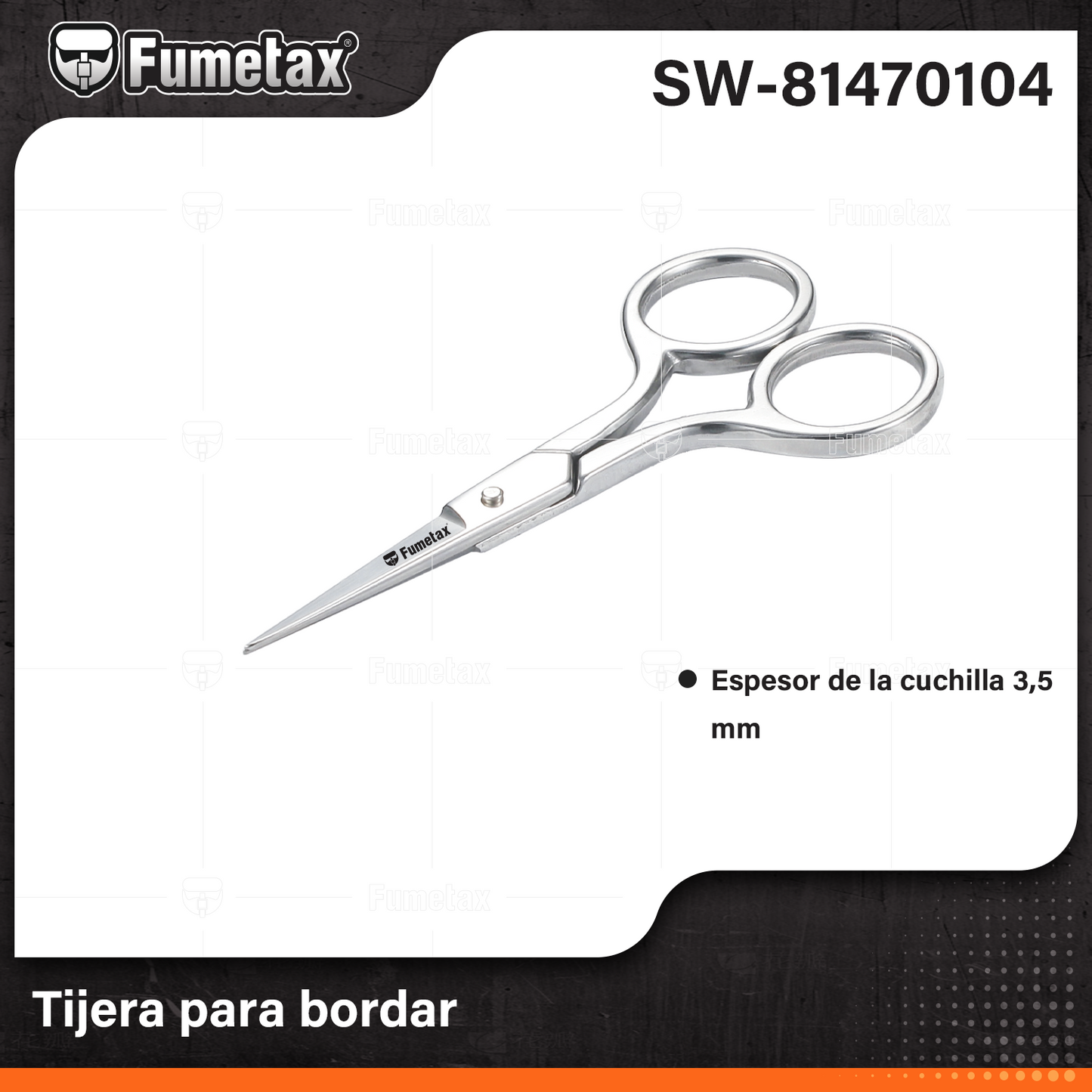 SW-81470104-(Caja master 1 CTN=480 SKU)-(MOQ 20 SKU)-Tijera para bordar
Forjada en acero inoxidable