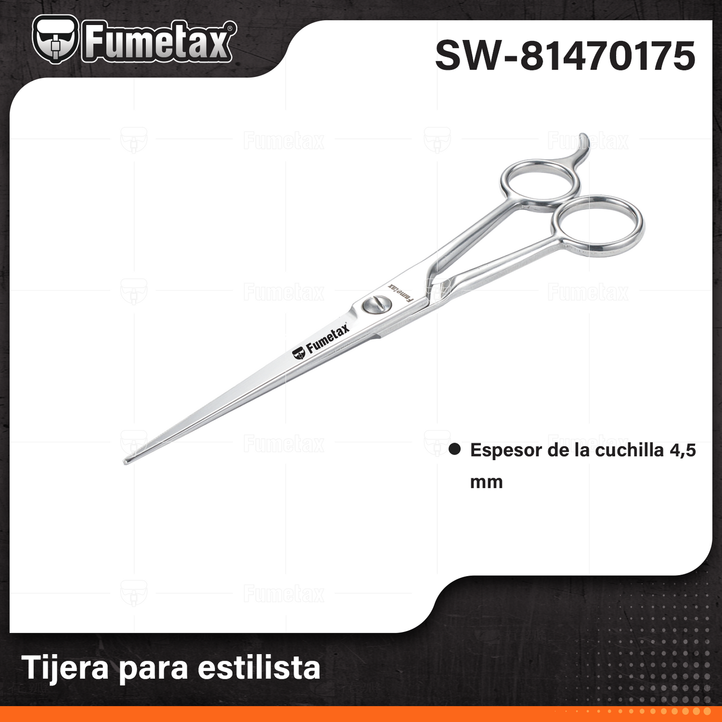 SW-81470175-(Caja master 1 CTN=200 SKU)-(MOQ 10 SKU)-Tijera para estilista
Forjada en acero inoxidable