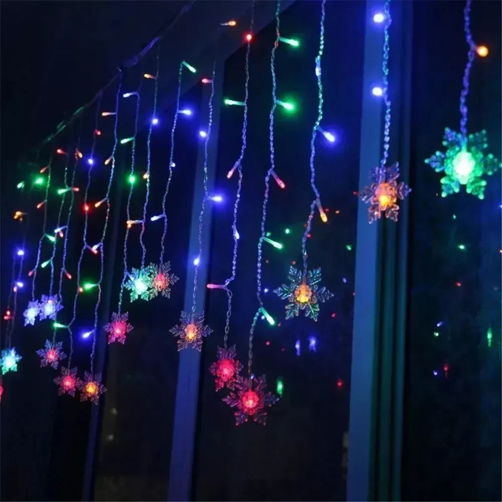 Luces cascada con copo de nieve 150 fogos (3 metros)