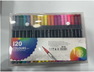 001-120(Caja-12)ROTULADOR DOBLE PUNTA 120 COLORES EN ESTUCHE