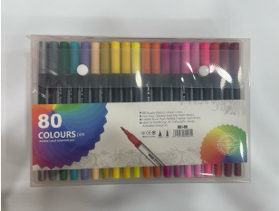 001-80(Caja-18)ROTULADOR DOBLE PUNTA 80 COLORES EN BOLSITA