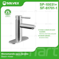 SP-10031+SF-61701-1 (Caja master 10)(MOQ 1 pz=1 caja) Monomando para lavabo (Copia)
