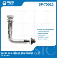 SF-70023 (Caja master 100)(MOQ 1 pz=1 bolsa) Juego de desague para fregadero 1-1/2 Drain set